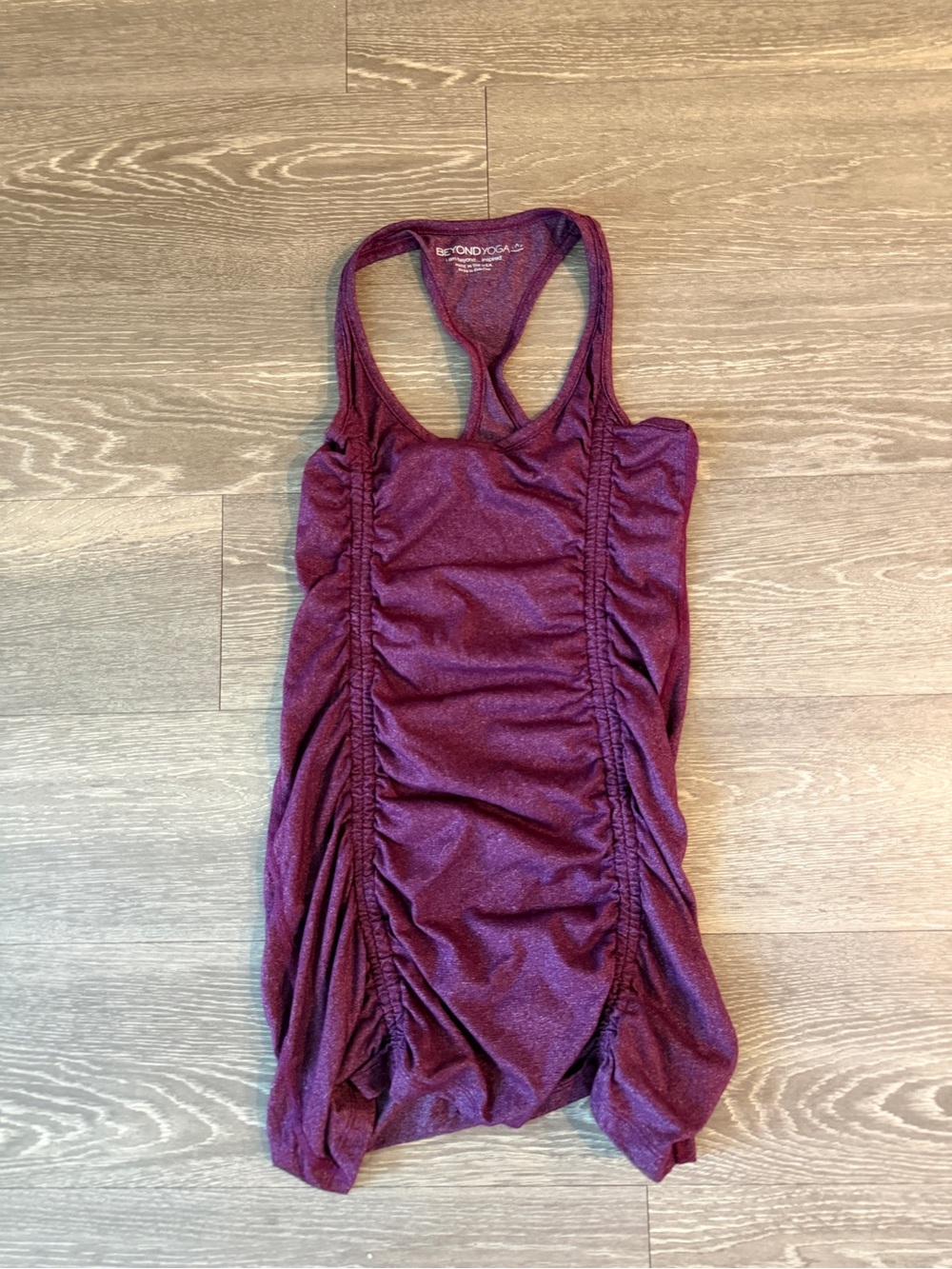 Beyond Yoga Plum Ruched Tank Top